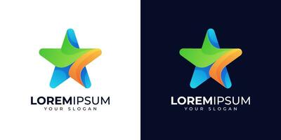 Colorful star logo design illustration vector