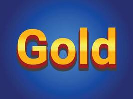 GOLD text effect template with 3d bold style use for logo vector