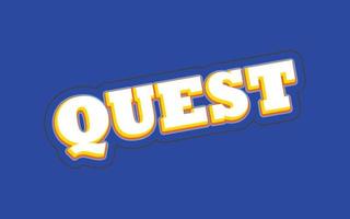 QUEST Text effect template with 3d bold style use vector