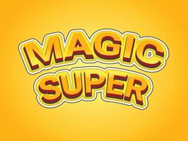 MAGIC SUPER text effect template with 3d bold style use vector