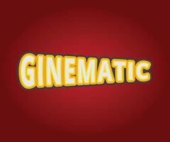 Ginematic text effect template with 3d bold style use for logo vector