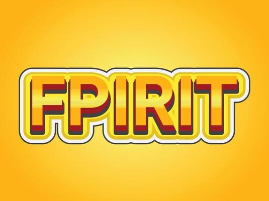 FPIRIT text effect template with 3d bold style use for logo