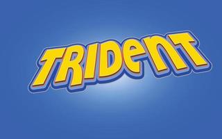 TRIDENT Text effect template with 3d bold style use vector