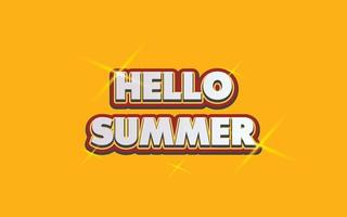 HELLO SUMMER Text effect template with 3d bold style use vector