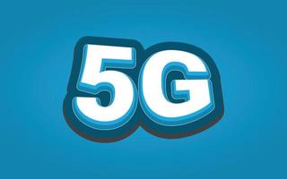 5G Text effect template with 3d bold style use vector