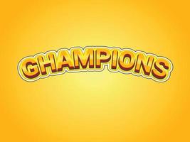 Ghampions text effect template with 3d bold style use for logo vector