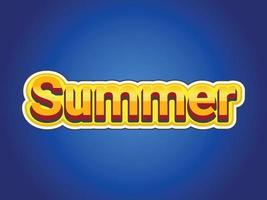 plantilla de efecto de texto de verano con uso de estilo en negrita 3d para logotipo vector