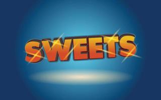 SWEETS Text effect template with 3d bold style use vector