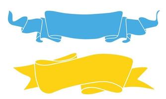 Set of ribbon with color. Ribbon banner isolated on white background. Vector illustration