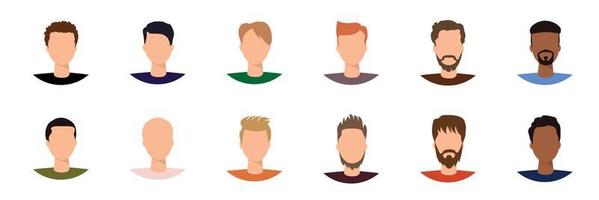 Set avatar, men without face. Vector illustration
