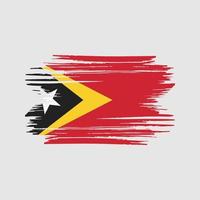 trazos de pincel de bandera de timor oriental. bandera nacional vector