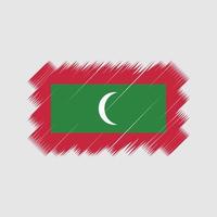 vector de pincel de bandera de maldivas. bandera nacional