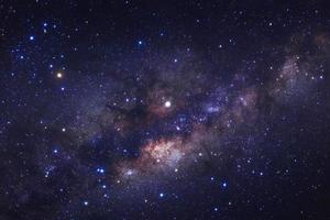Milky way galaxy with stars and space dust in the universe, Long exposure photograph, with grain. photo