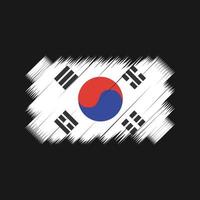 vector de pincel de bandera de corea del sur. bandera nacional