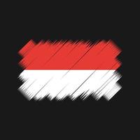 vector de pincel de bandera de indonesia o mónaco. bandera nacional
