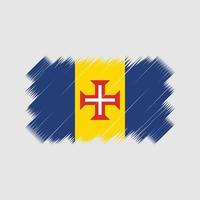 vector de pincel de bandera de Madeira. bandera nacional