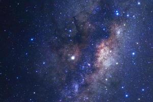 Milky way galaxy with stars and space dust in the universe, Long exposure photograph, with grain. photo