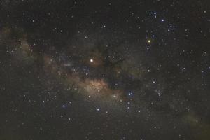 Milky way galaxy with stars and space dust in the universe, Long exposure photograph, with grain. photo