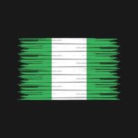 pincel de bandera de nigeria. bandera nacional vector