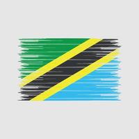 pincel de bandera de tanzania. bandera nacional vector