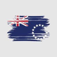 Cook Islands Flag Brush Strokes. National Flag vector