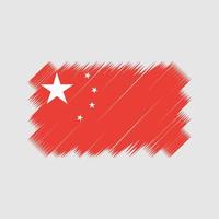 China Flag Brush Vector. National Flag vector