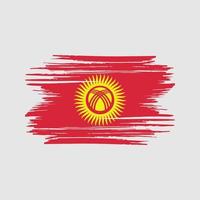 Kyrgyzstan Flag Brush Strokes. National Flag vector