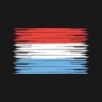 pincel de bandera de luxemburgo. bandera nacional vector