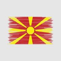 pincel de bandera de macedonia del norte. bandera nacional vector