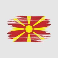 trazos de pincel de la bandera de macedonia del norte. bandera nacional vector