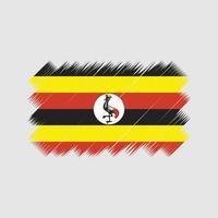 vector de pincel de bandera de uganda. bandera nacional