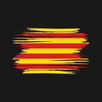 trazos de pincel de la bandera de cataluña. bandera nacional vector