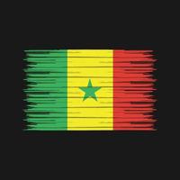 pincel de bandera senegalesa. bandera nacional vector