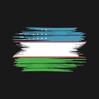 Uzbekistan Flag Brush Strokes. National Flag vector