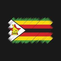 vector de pincel de bandera de zimbabwe. bandera nacional