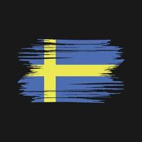 trazos de pincel de bandera de suecia. bandera nacional vector
