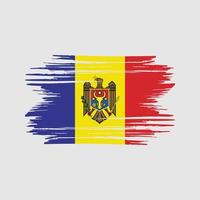 trazos de pincel de bandera de moldavia. bandera nacional vector