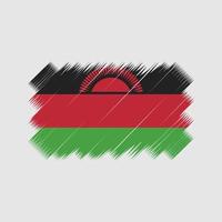 vector de pincel de bandera de malawi. bandera nacional