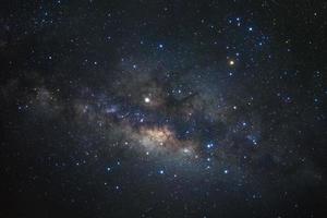 Milky way galaxy with stars and space dust in the universe, Long exposure photograph, with grain. photo