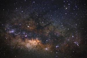 Milky way galaxy with stars and space dust in the universe, Long exposure photograph, with grain. photo