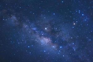 Milky way galaxy with stars and space dust in the universe, Long exposure photograph, with grain. photo