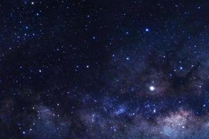 Milky way galaxy with stars and space dust in the universe, Long exposure photograph, with grain. photo