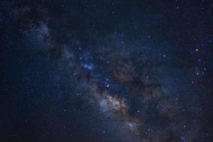 The center of Milky way galaxy with stars and space dust in the universe, Long exposure photograph, with grain. photo