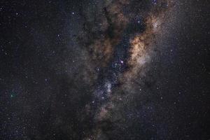 The center of Milky way galaxy with stars and space dust in the universe, Long exposure photograph, with grain. photo