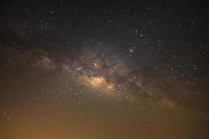 The milky way galaxy with stars and space dust in the universe, Long exposure photograph, with grain photo