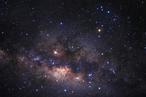 Milky way galaxy with stars and space dust in the universe, Long exposure photograph, with grain. photo