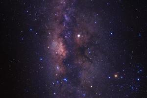 Milky way galaxy with stars and space dust in the universe, Long exposure photograph, with grain. photo