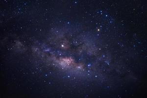 Milky way galaxy with stars and space dust in the universe, Long exposure photograph, with grain. photo