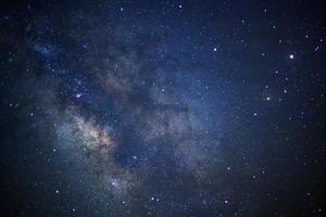 Milky way galaxy with stars and space dust in the universe, Long exposure photograph, with grain. photo
