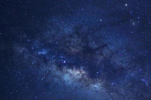 The center of Milky way galaxy with stars and space dust in the universe, Long exposure photograph, with grain. photo